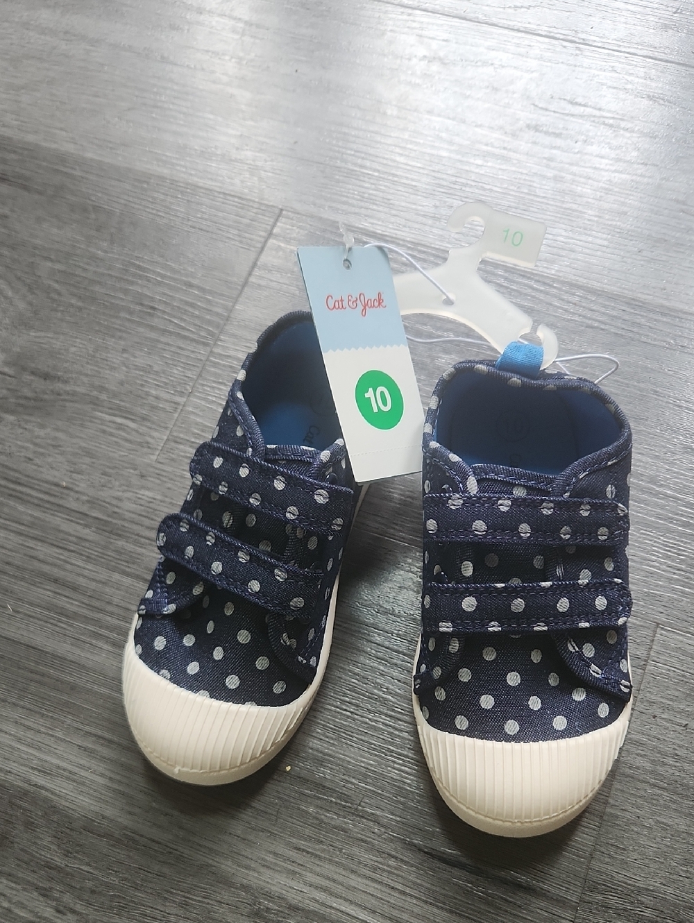 Cat & Jack Navy Polka Dot Kids Sneakers